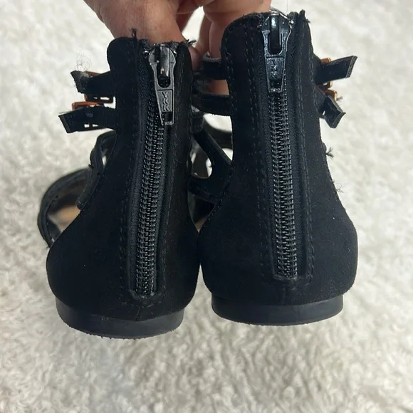 LC Lauren Conrad poem black pointed to strappy ankle flats, size 7 - 7.5 - Picture 4 of 10